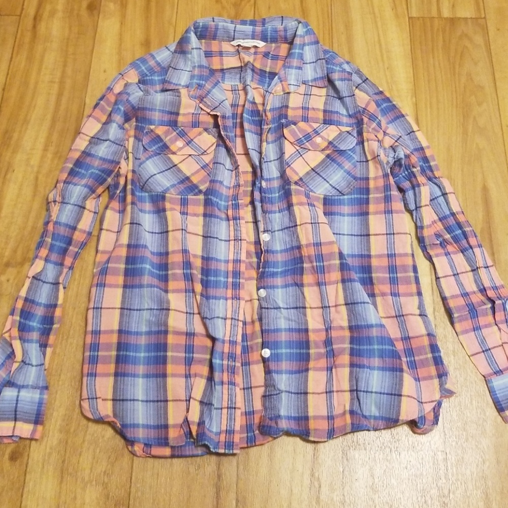 Pink and blue flannel
